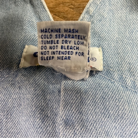 Vtg Gymboree Overalls Baby Toddler Size XS Rainbow Tag Denim Light Blue Fishing - Picture 9 of 10